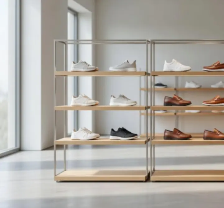 Minimalistyczna ekspozycja casualowych butów w TRYHARDGG SOLUTIONS LIMITED