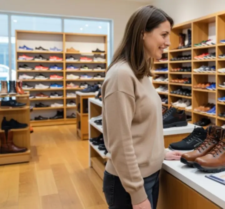 Specjalista ds. obuwia doradzający klientowi